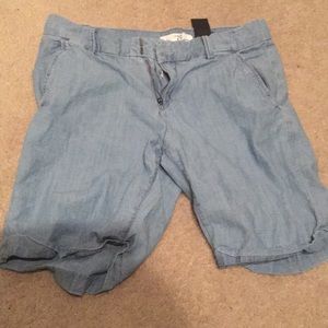 Blue jean cuffed shorts